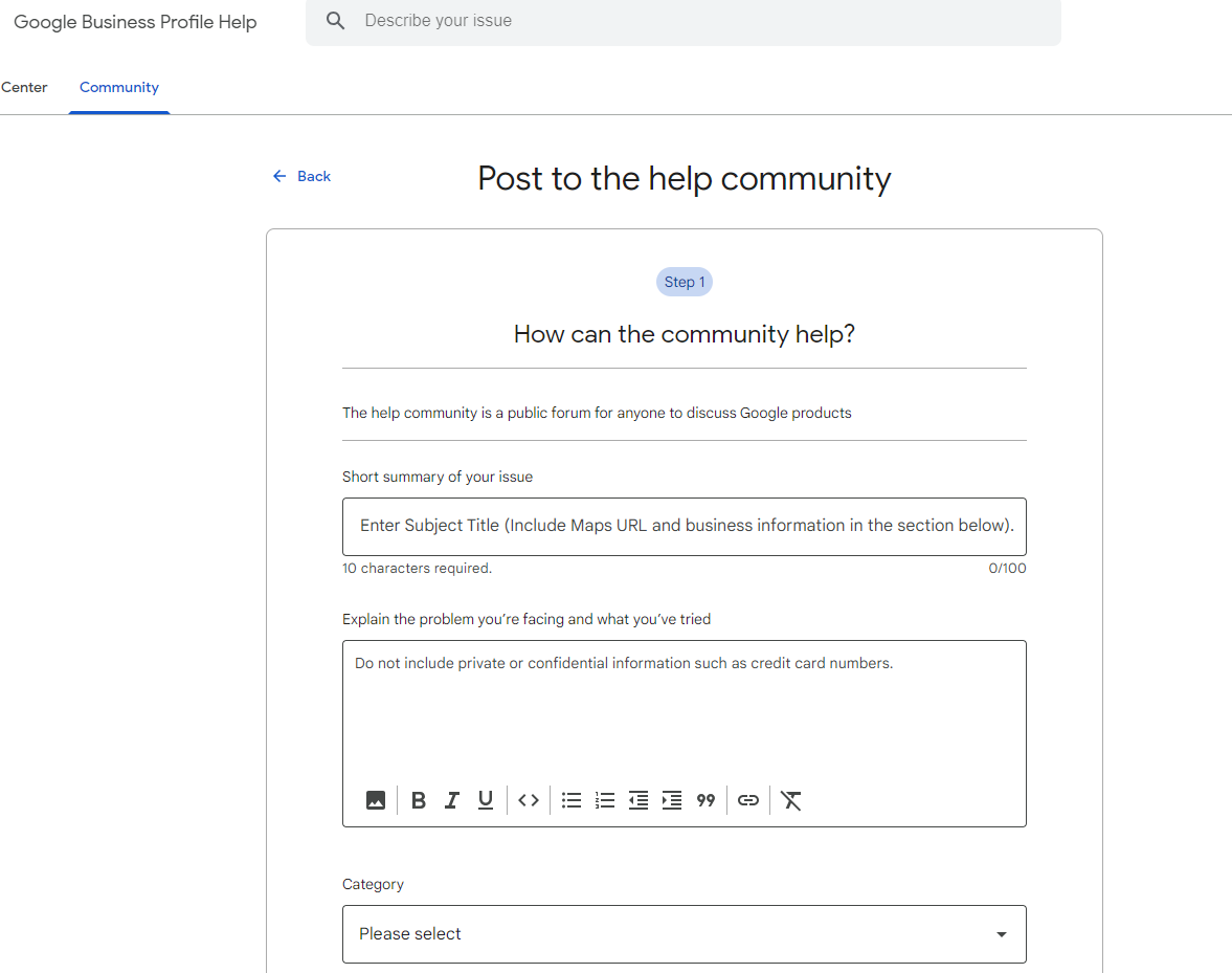 Google Community Forum