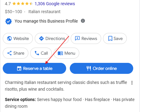 Reserve a table 